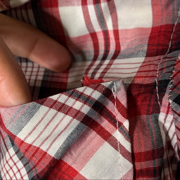 Swiss Cross- Red & Black Plaid Button Up Shirt 6 - Picture 5 of 10